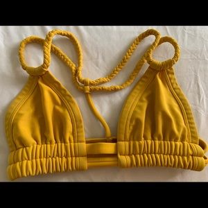 Montce | Yellow Braided T- Back Bikini: Small